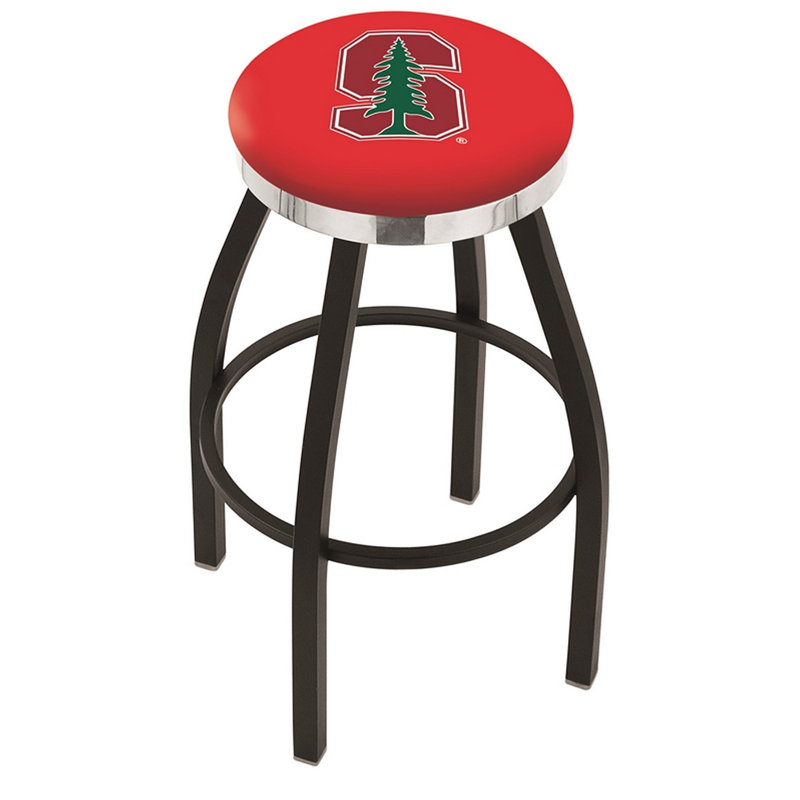 NCAA Swivel 25" Counter Stool, Stanford University, Chrome