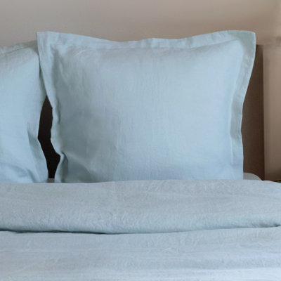 Bokser Home 26" X 26" French Linen Euro Pillow With Flange In Wave