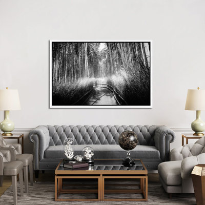 Traditional Japanese Temple 1 Piece Floater Frame Wall Art on Canvas