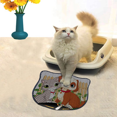 Durable Cat Litter Mat, 15.7 x 19.7 inches | 50% PVC / 50% Polyester, Machine Washable & Vacuum Friendly | Perfect for Easy Cleanup, Non-Slip Design to Keep Your Home Clean & Fresh, Ideal for Pet Owners
