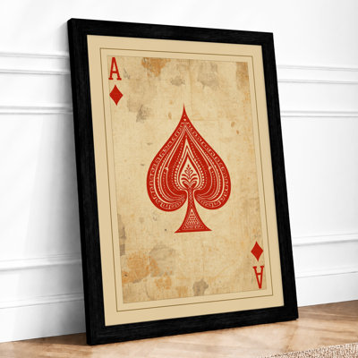 Ace of Spades Vintage - Framed Print