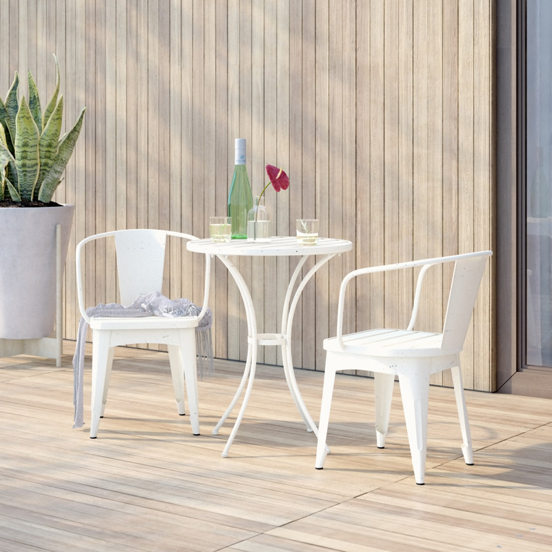 Sonay Round 2 - Person Outdoor Dining Set, White