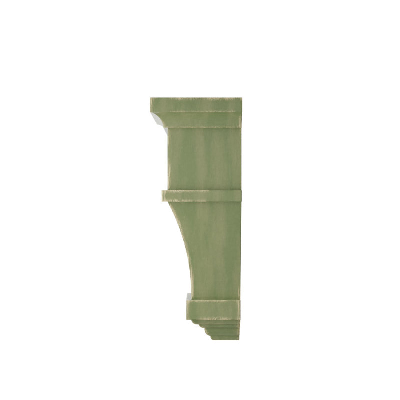 6"W x 4"D x 11"H Alpine Wood Vintage Decor Corbel, Restoration Green, Restoration Green