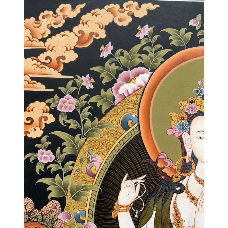 Avalokiteshvara | Chenrezig Thangka (Thangka sans brocart)