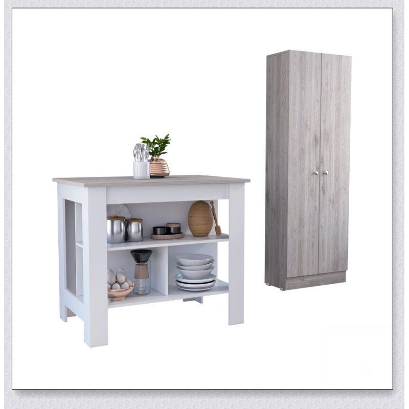 Ensemble de cuisine à 2 tablettes et 2 portes à 2 portes Roblar, combinant beaucoup de rangement et un design élégant pour les cuisines modernes