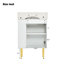 Meuble-lavabo moderne blanc avec lavabo en céramique, rangement compact pour salle de bain