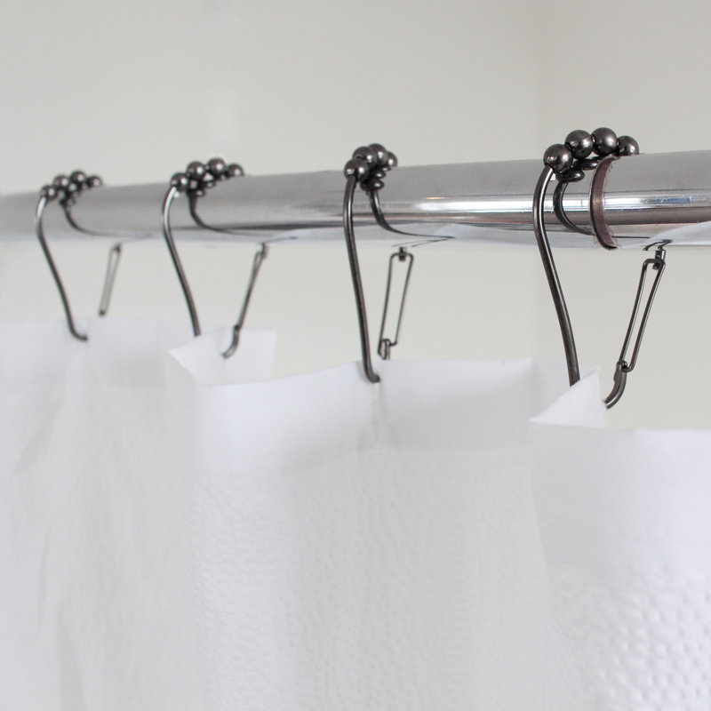 Crochets de rideau de douche Premium Premium, Étain