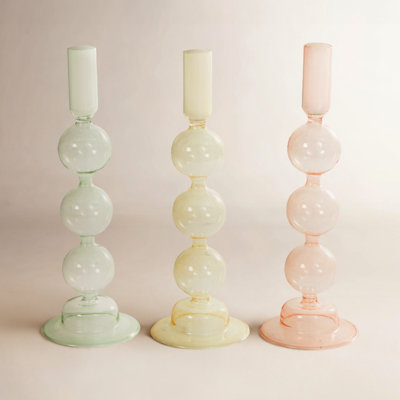 Glass Candlestick Holder