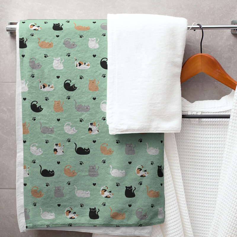 Katelyn Elizabeth Bath Towel, Green/White