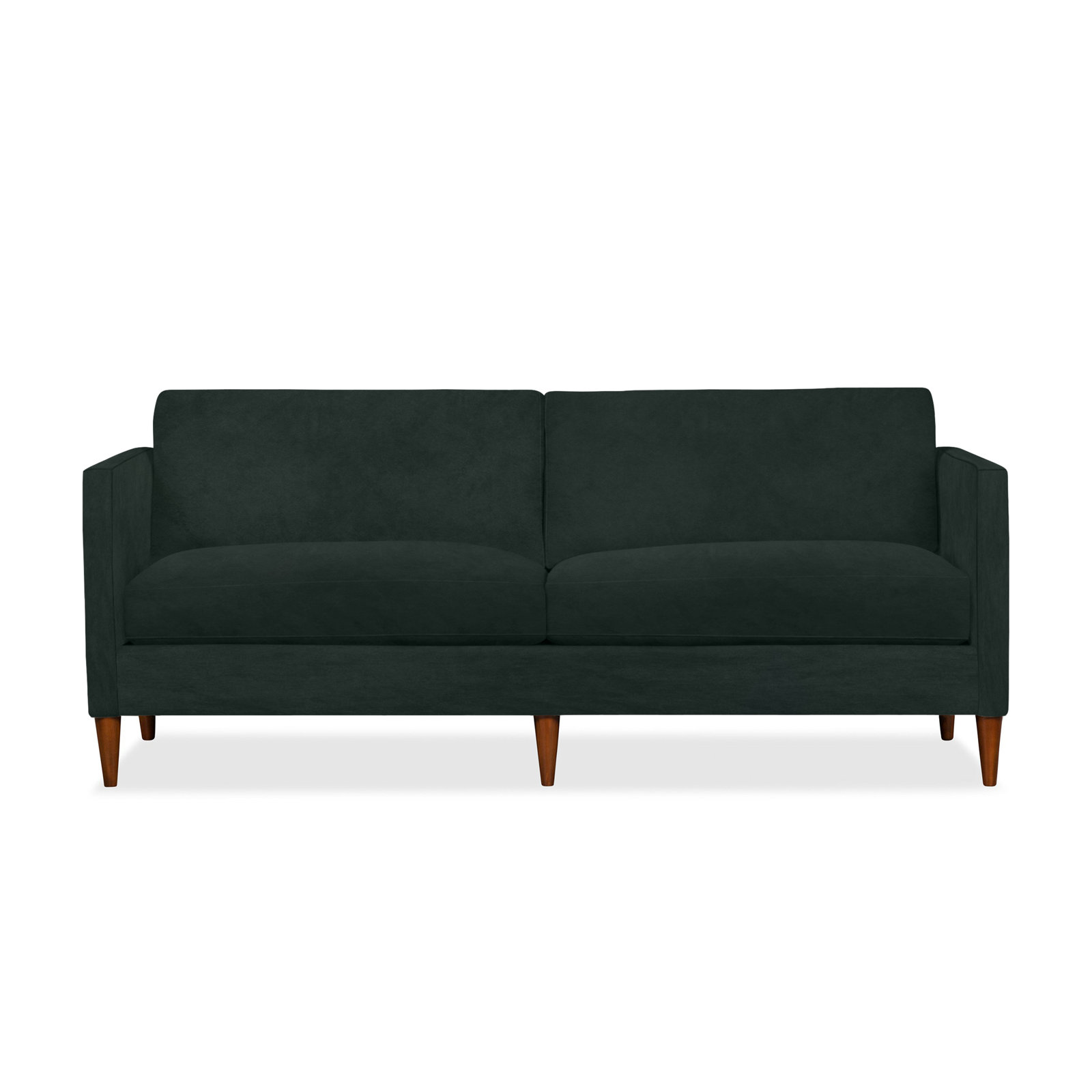 Clifford 87" Upholstered Custom Sofa, Bella Hunter Performance Velvet