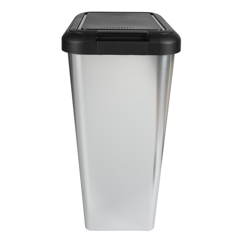 45 Litre Swing & Lift Top Waste Bin, Silver