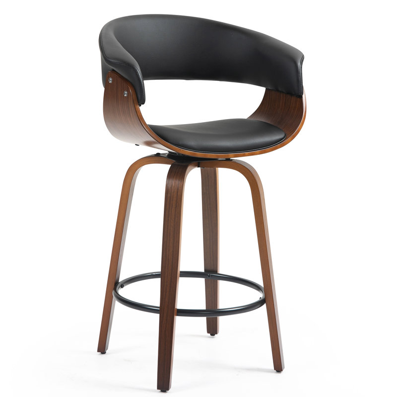 Lysha Swivel Upholstered Counter Stool, Counter Stool (25.6” Seat Height)
