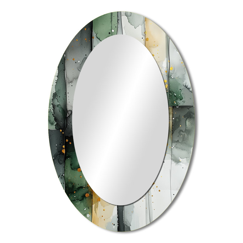 Miroir mural doré et vert, 36 po x 24 po