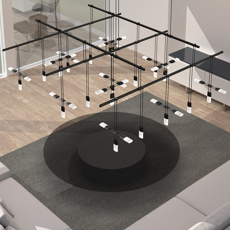 Lustre à niveaux unique à 6 lumières DEL Suspender®