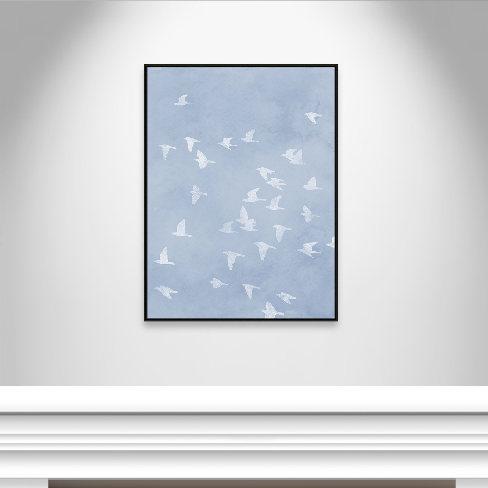 Flying Friends Print by Marcus Prime, 37.5'' W x 49.5'' H, Espresso Floater