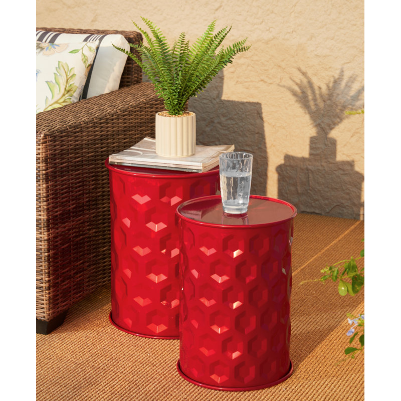 Tabouret de jardin en métal Loiret, Rouge