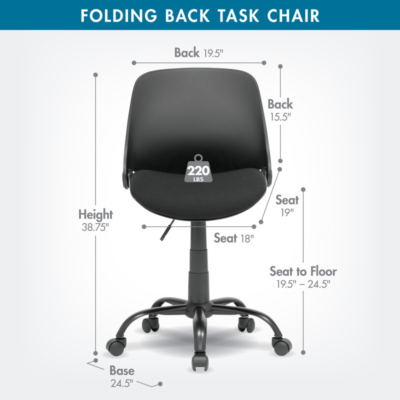 Inbox Zero Courtright Task Chair, Black