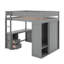 Lit mezzanine double avec placards et bureau-816031750