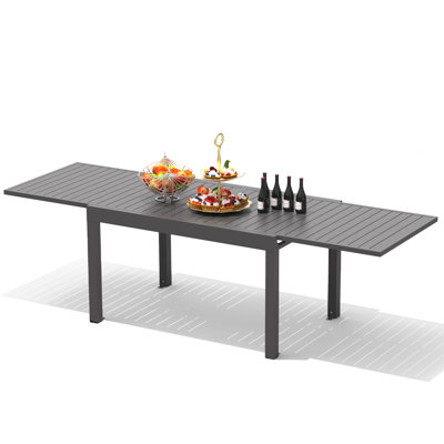 Extendable Rectangular Aluminum Outdoor Folding Dining Table