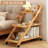 End Table, Side Table With 3-Tier Storage Shelves & Rolling Casters