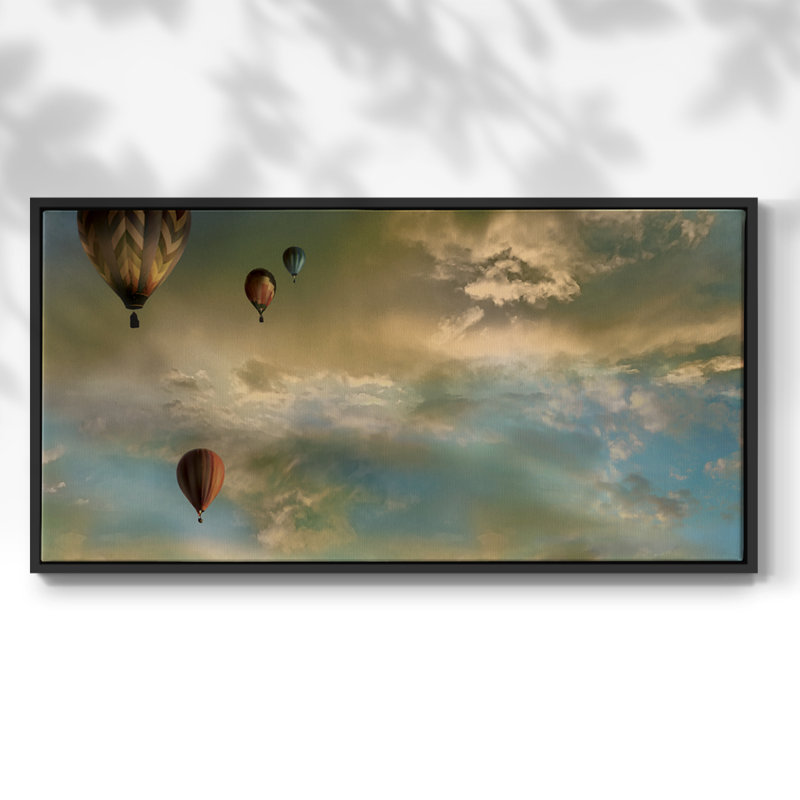 Sunset Rendezvous - Toile tendue avec châssis encadré - Prêt à être accroché, Noir, noir, noir, noir, H 21 po x l 41 po