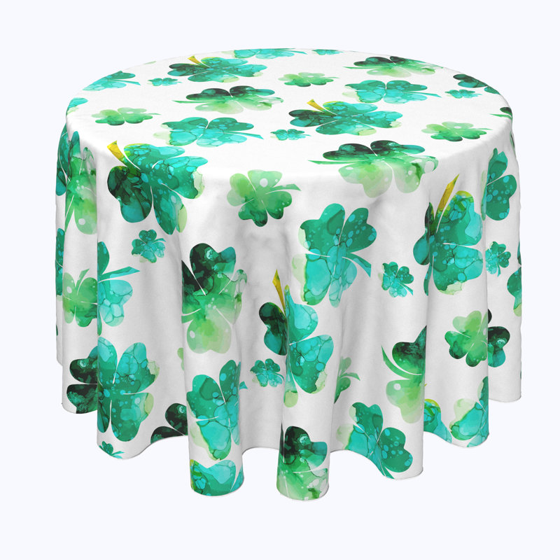Mackavelli Rain Drop Clovers Tablecloth, 108" L x 108" W