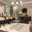 Décoration murale noire en métal à grandes couches 3D Sunburst-1063805626