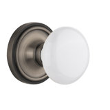 Classic Rosette with White Porcelain Door Knob