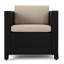 Chaise longue brun foncé 4 pièces - Mélange de coussins pour le confort extérieur avec tissu