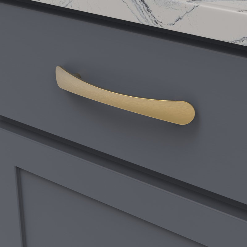 Vale Collection Pull, 5 1/16" inch, Brushed Golden Brass