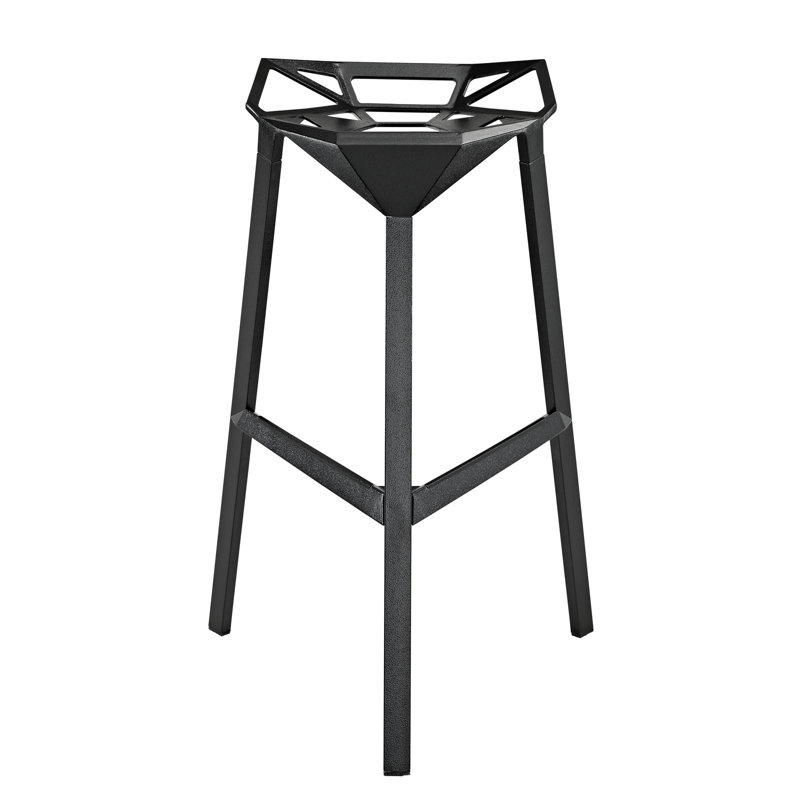 Modway Launch Stacking Bar Stool, Black