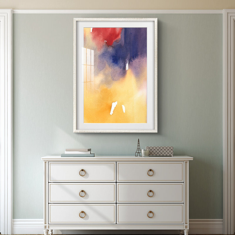 Golden Sunset I -Framed Print, 28.5" H x 20.5" W, White