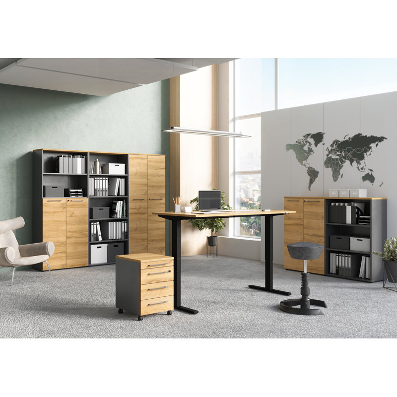Miabella 2 -Door 3 -Shelf, Graphite/Oak