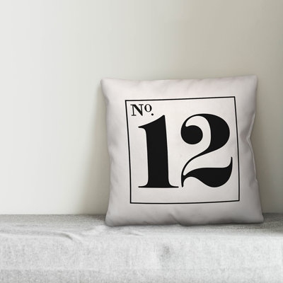  Number 12 Sign Throw Pillow