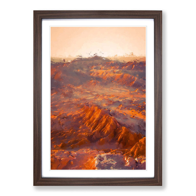 San Pedro De Atacama Desert in Chile in Abstract - Picture Frame Graphic Art Print, 60cm H x 40cm W x 2cm D, Walnut