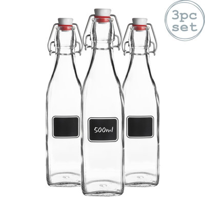 Lavagna Glass Swing Bottles with Labels