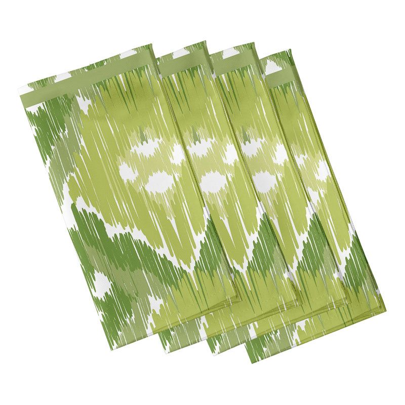 Ocala Polyester Ikat Square Napkin, Green