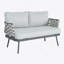 Causeuse et table en acier, gris