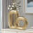 Halo 9" Ribbed Donut Ceramic Gold Vase-1331043248
