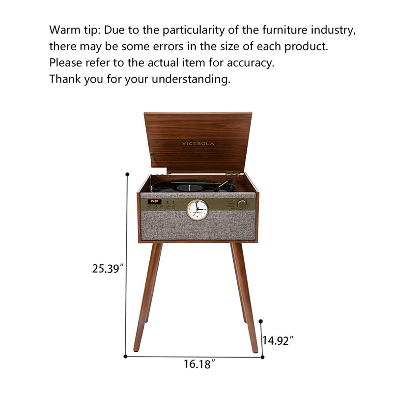 6-In-1 Floorstanding Turntable: Vinyl, Cd, Bluetooth Speaker