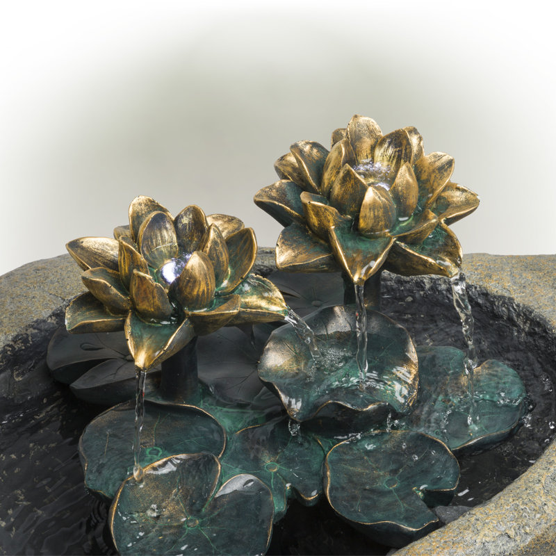 Scala Outdoor Weather Resistant Floor Fountain with Light