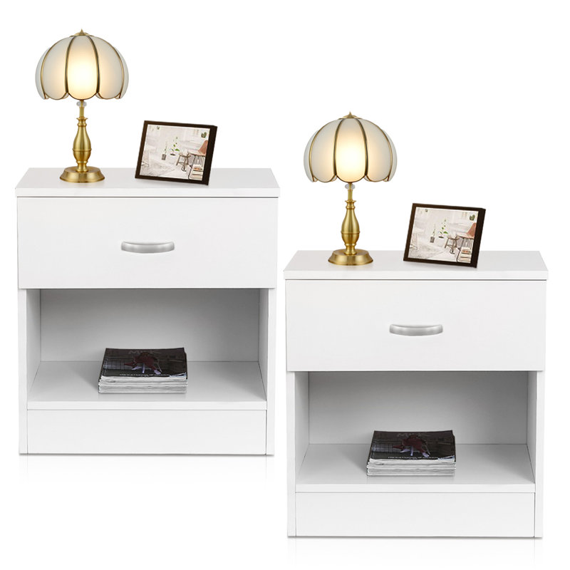 44.09cm W Bedside Table, White