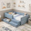 Lit simple pour enfant avec garde-corps, tiroir de rangement et marchepied-937497146