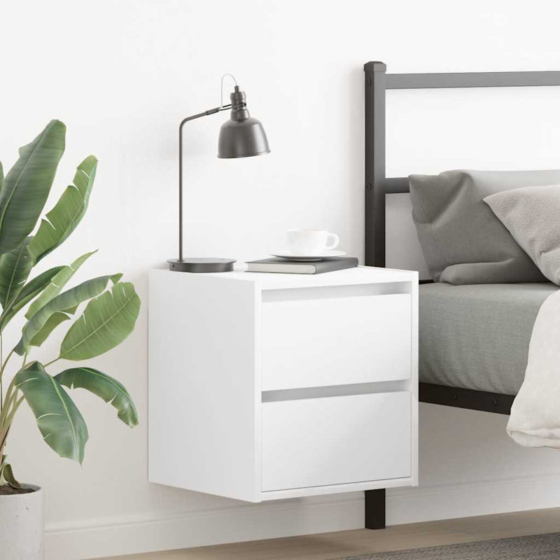 Wall-Mounted Bedside Cabinets 2 Pcs 38X34x40 Cm, White, 2