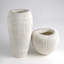 Cache pot Baleen - ivoire avec bords bruns