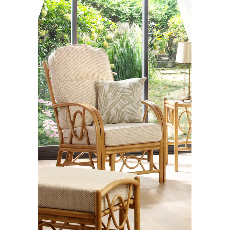 Salamanca Upholstered Armchair, Beige, Light Oak, Light Oak
