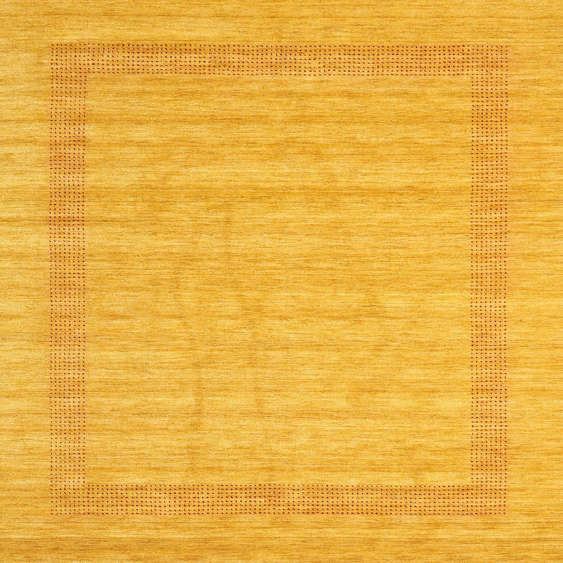 Tapis de zone jaune contemporaine Lieven, Carré 7 pi