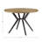 Etna Pine Round Solid Wood Top Metal Base Dining Table-75326125