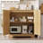 30" W Sideboard Buffet Cabinet- with 2 Rattan Doors, Storage Console Table & Modern Accent Coffee Bar Cabinet for Living Room, Kitchen, Brown-461106670-466403630