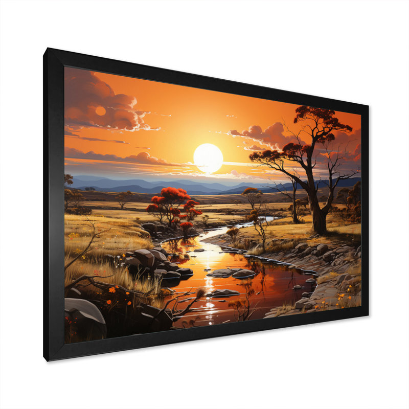 «Australie Outback Wonder I», reproduction d'art sur toile, H 30 po x l 40 po x P 1,5 po, Cadre photo noir